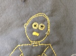 Star Wars C3PO hand embroidery face detail free printable